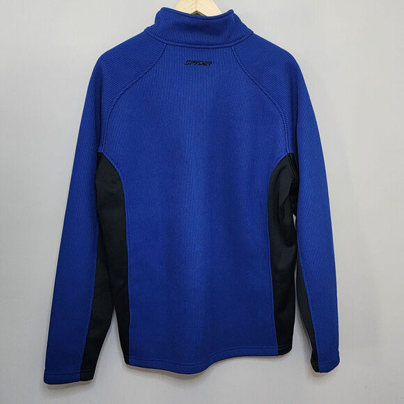 Spyder Core 1/4‎ Zip Thermal Waffle Knit Sweater Pullover Blue Jacket Men's SZ L - Picture 5 of 11